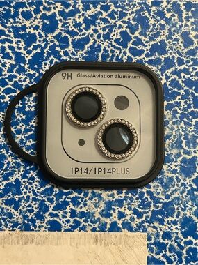 Apple iPhone 14/14 Plus Silver Rhinestone Camera Lens Covers